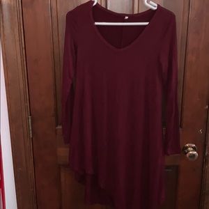 marron long sleeve dress
